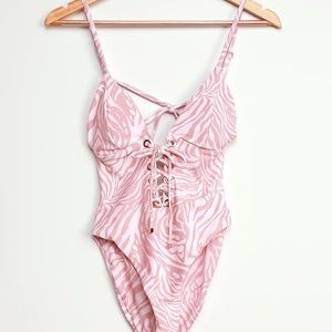 Power 2 the Flower Zora blush swimsuit